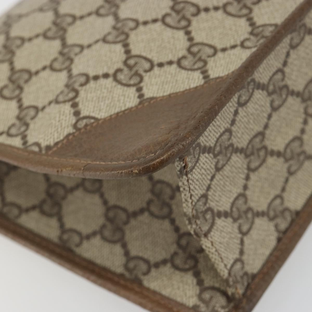 GUCCI GG Supreme Clutch Bag Clutch Bag PVC Beige Auth 188571