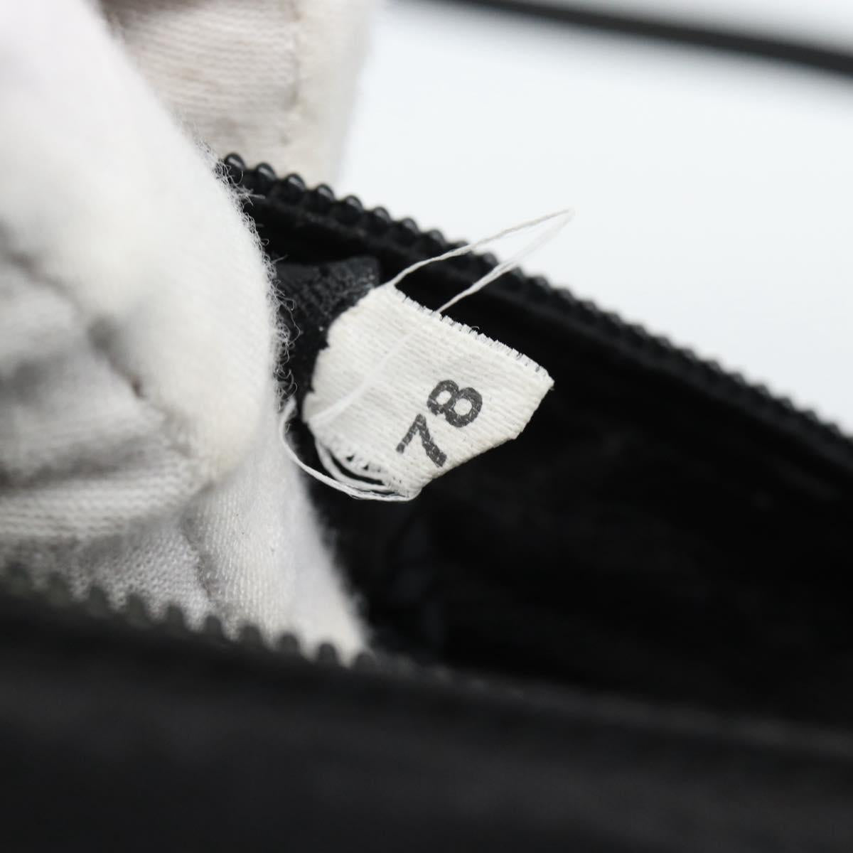 PRADA Hand Bag Nylon Black Silver Auth 188572