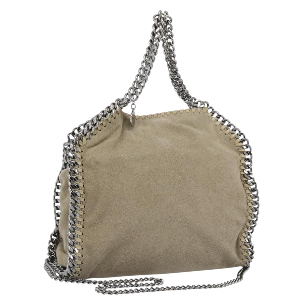 Stella MacCartney Chain Falabella Shoulder Bag polyester Beige Auth 188574A