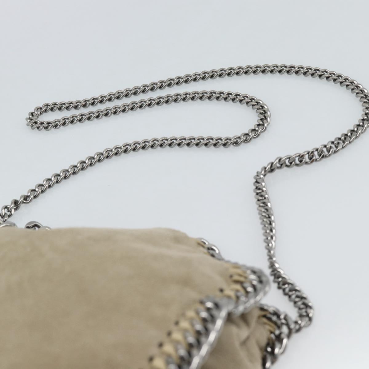 Stella MacCartney Chain Falabella Shoulder Bag polyester Beige Auth 188574A