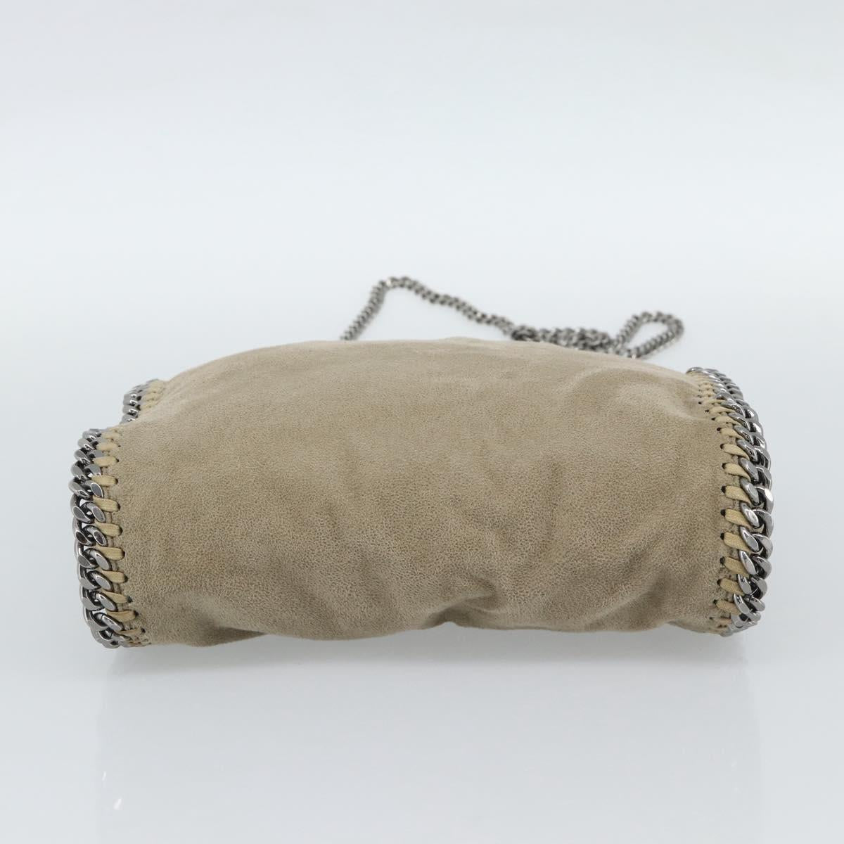 Stella MacCartney Chain Falabella Shoulder Bag polyester Beige Auth 188574A