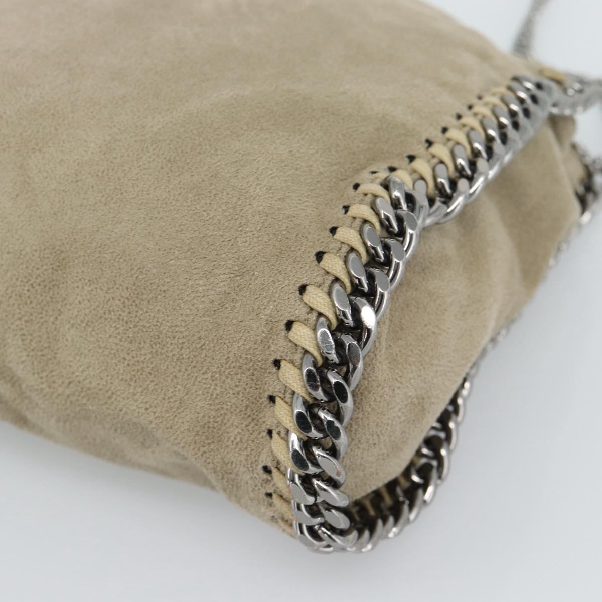 Stella MacCartney Chain Falabella Shoulder Bag polyester Beige Auth 188574A