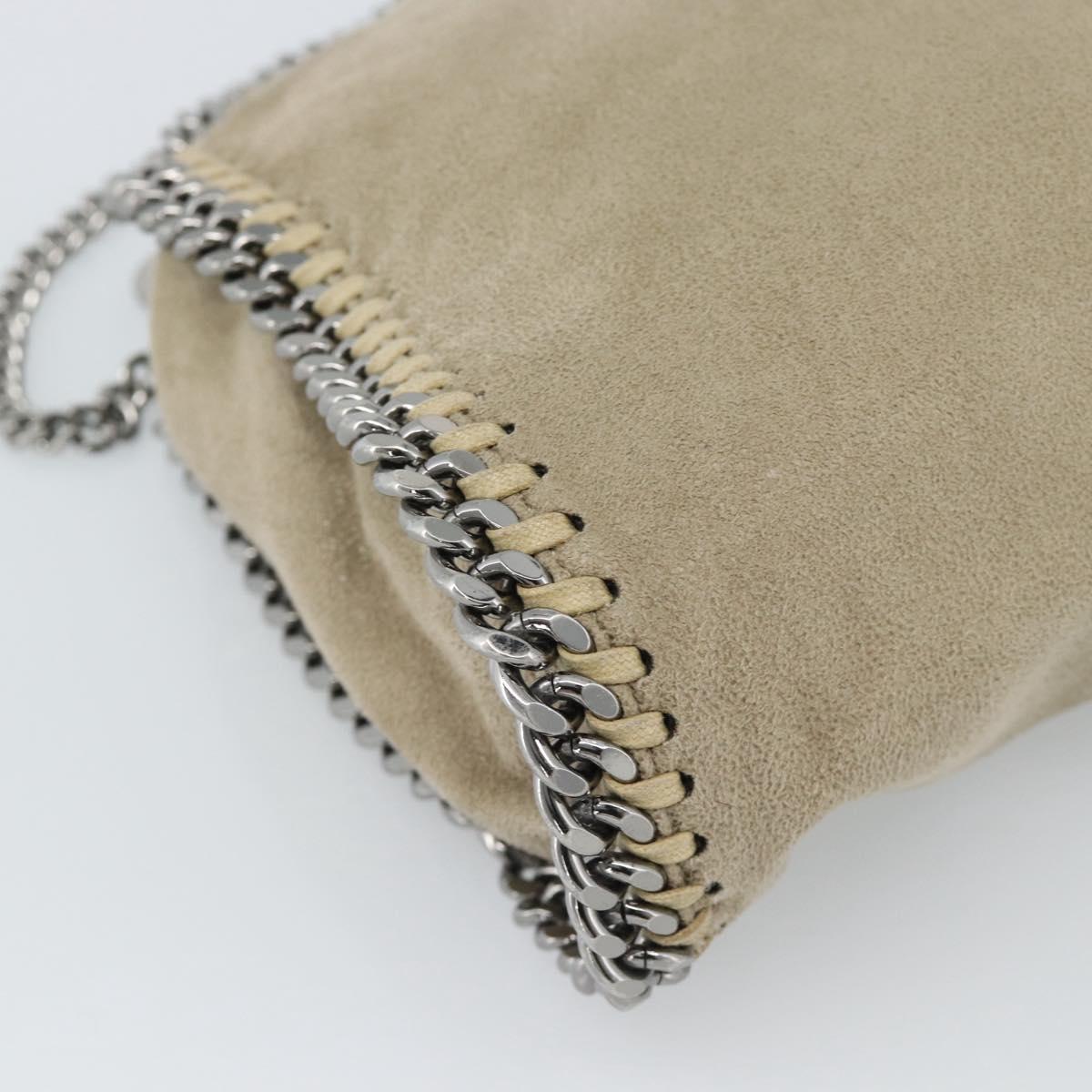 Stella MacCartney Chain Falabella Shoulder Bag polyester Beige Auth 188574A