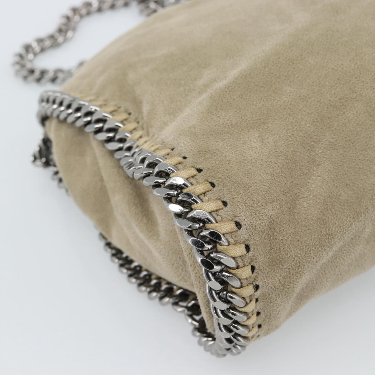 Stella MacCartney Chain Falabella Shoulder Bag polyester Beige Auth 188574A