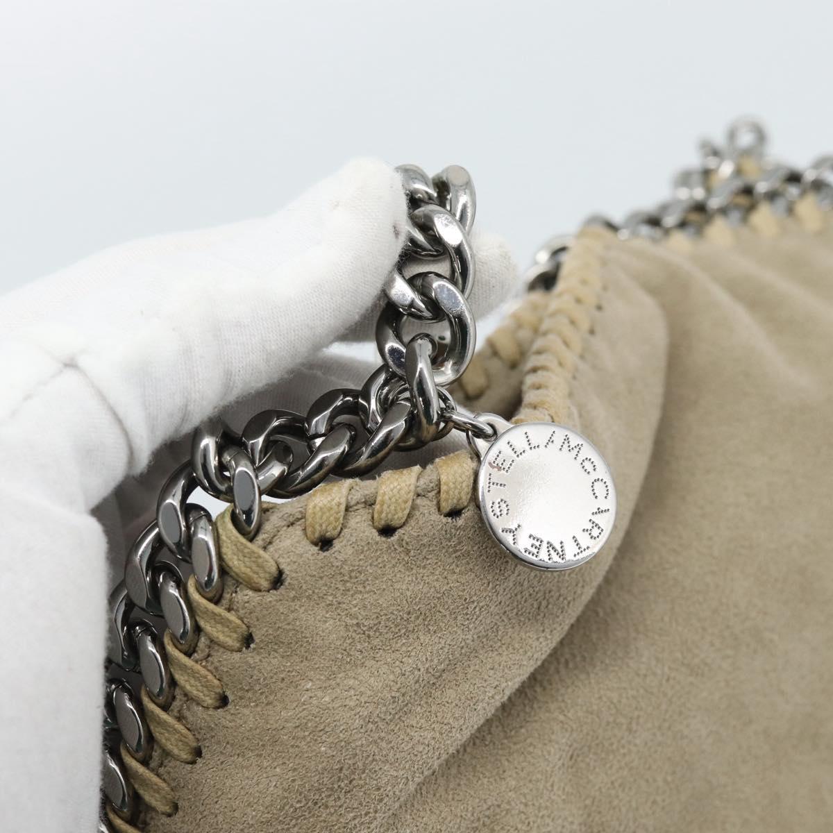 Stella MacCartney Chain Falabella Shoulder Bag polyester Beige Auth 188574A