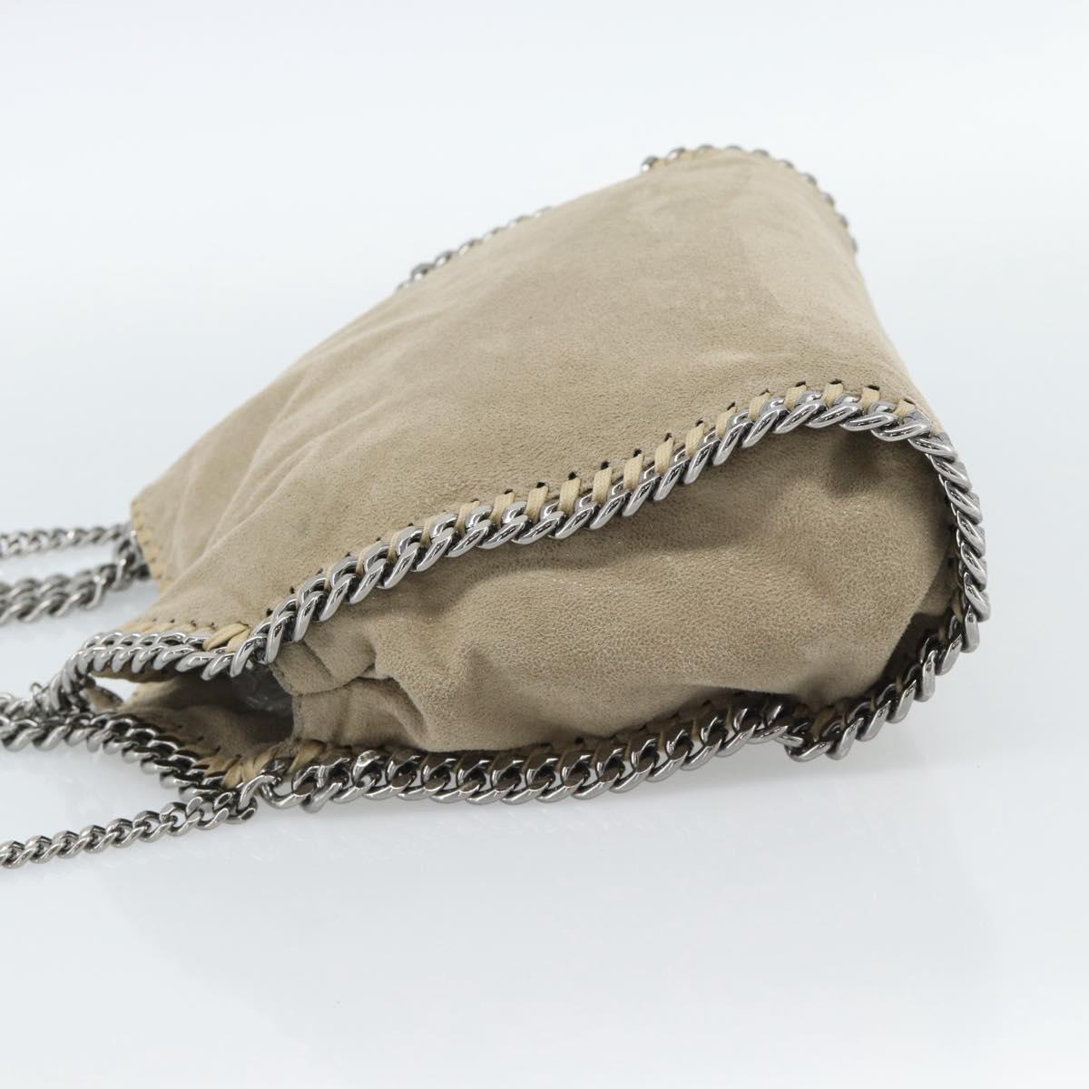 Stella MacCartney Chain Falabella Shoulder Bag polyester Beige Auth 188574A