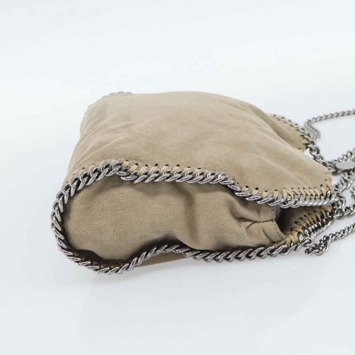 Stella MacCartney Chain Falabella Shoulder Bag polyester Beige Auth 188574A