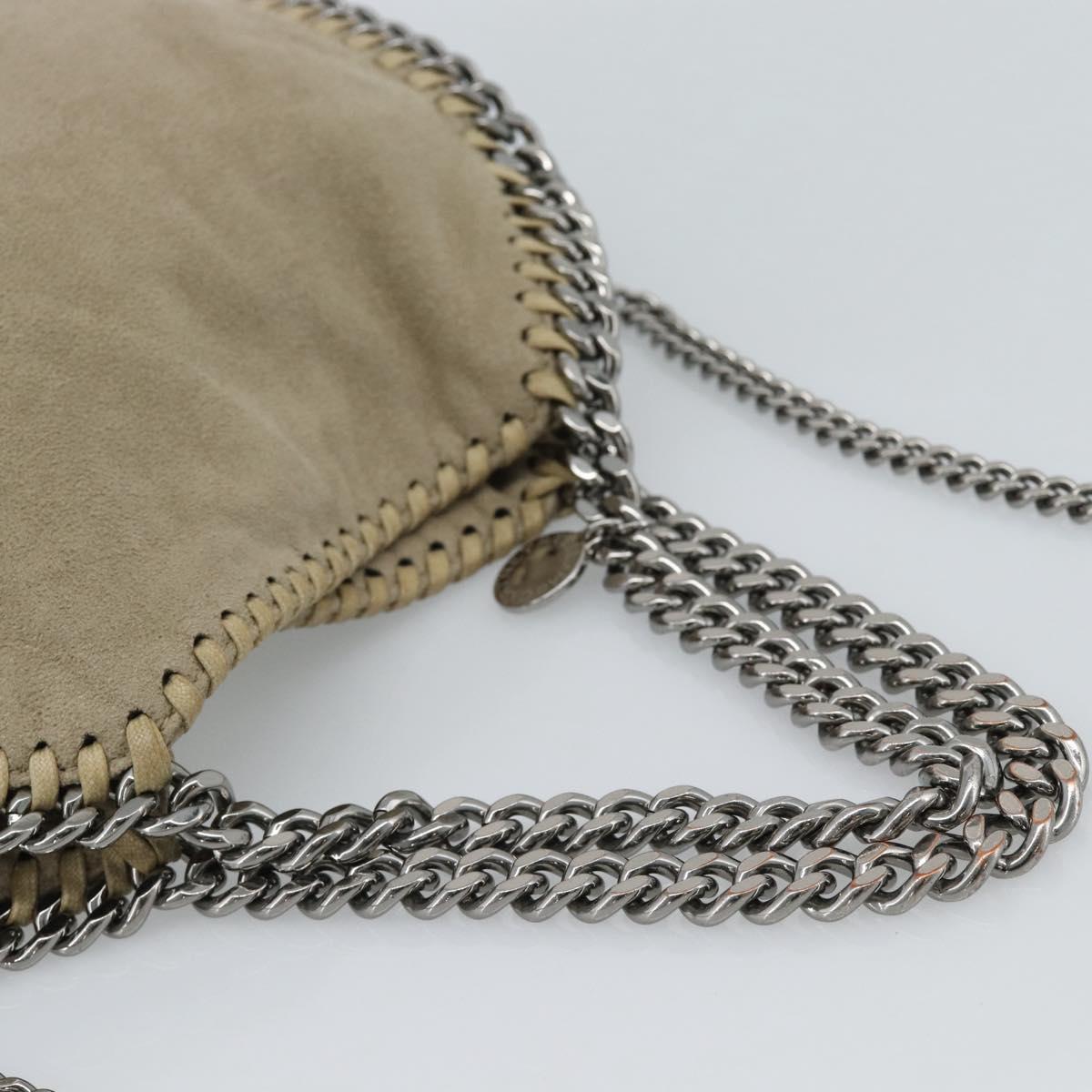 Stella MacCartney Chain Falabella Shoulder Bag polyester Beige Auth 188574A