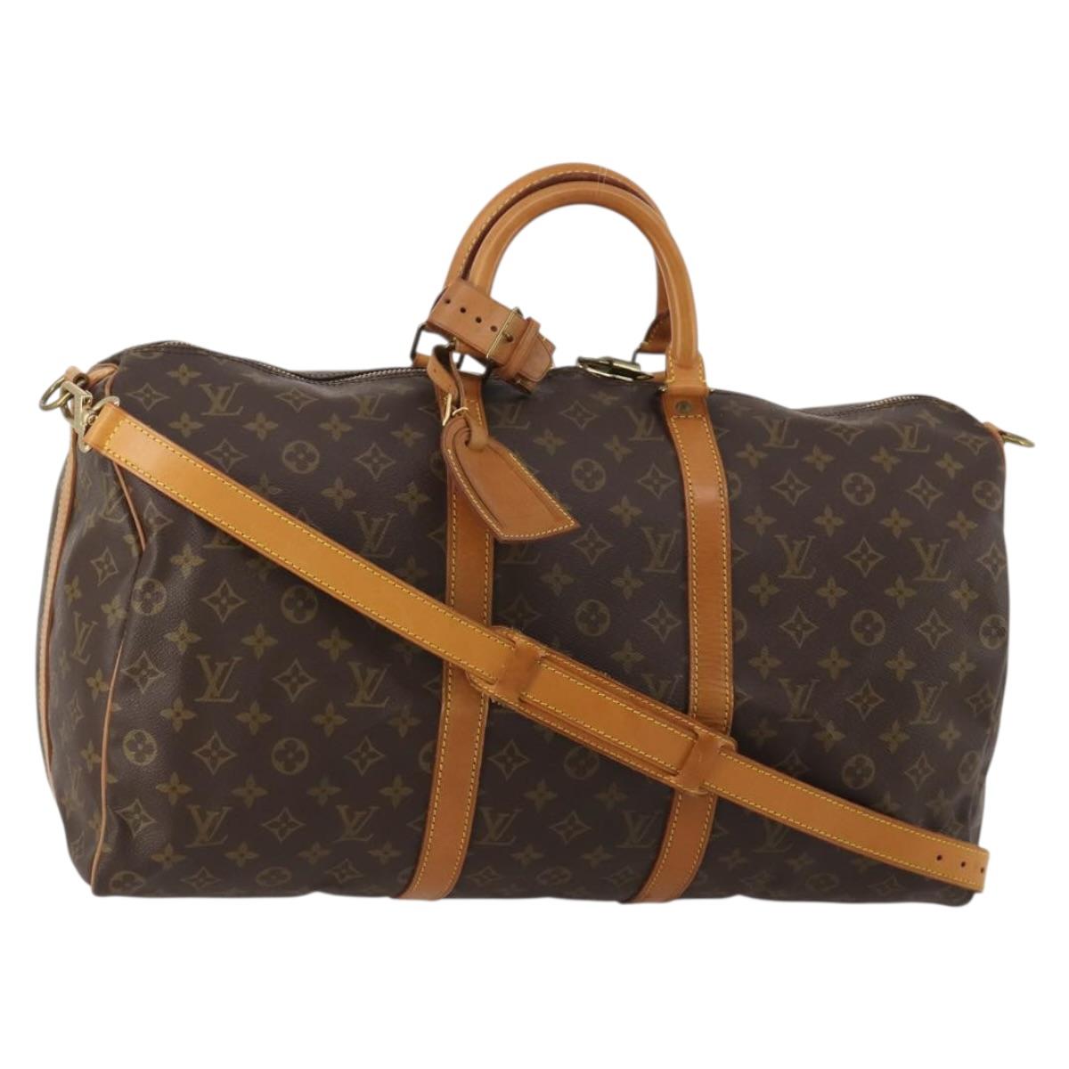 LOUIS VUITTON Monogram Keepall Bandouliere 50 Boston Bag M41416 LV Auth 188577V