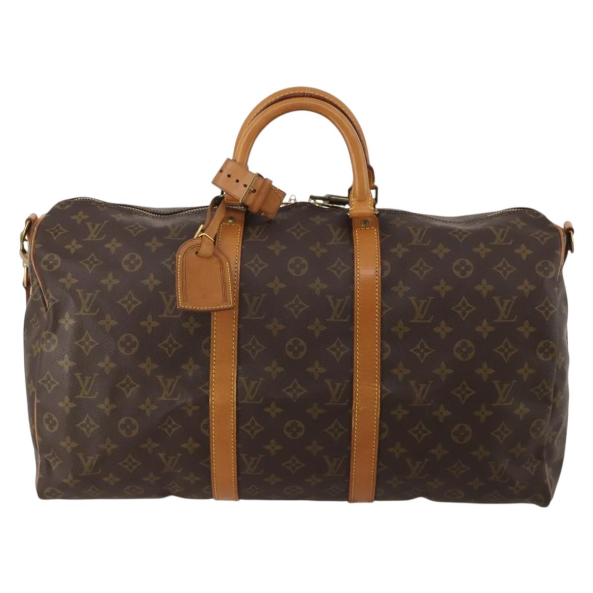 LOUIS VUITTON Monogram Keepall Bandouliere 50 Boston Bag M41416 LV Auth 188577V