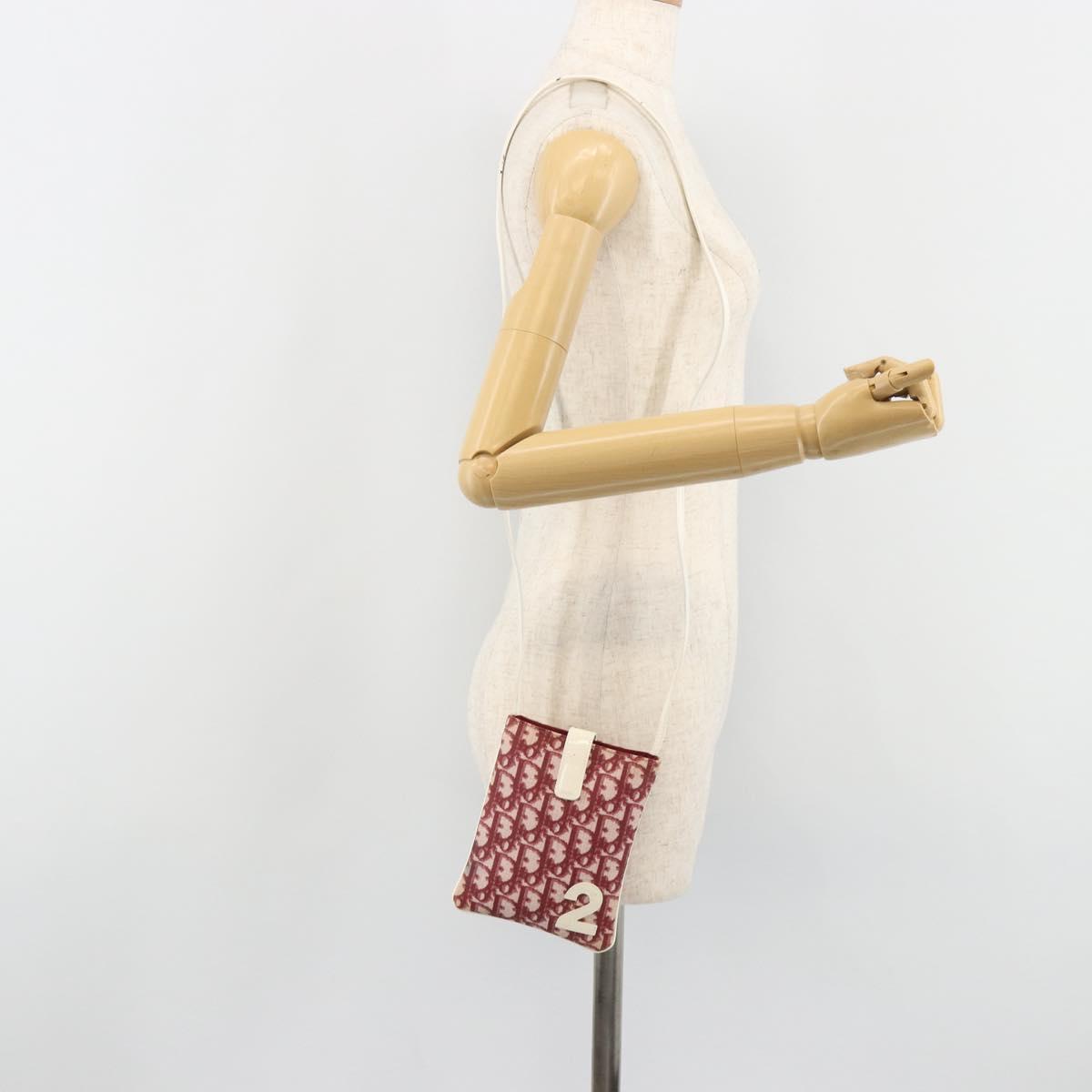 Christian Dior Trotter Canvas Shoulder Bag PVC Red Auth 188579A