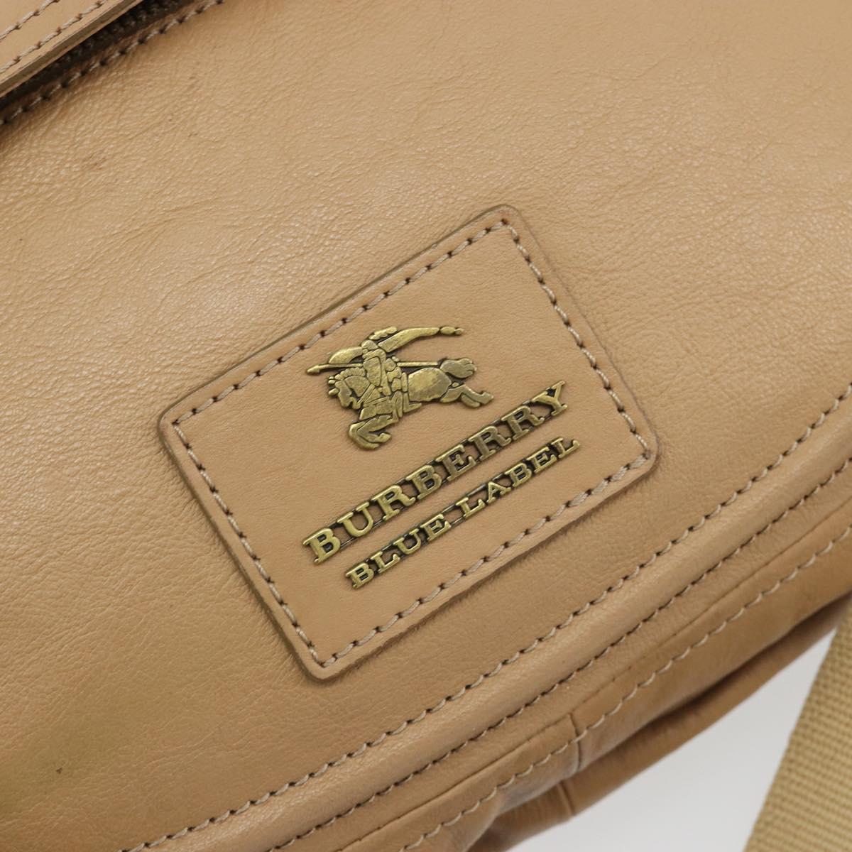 BURBERRY Blue Label Shoulder Bag Leather 2way Beige Auth 188582