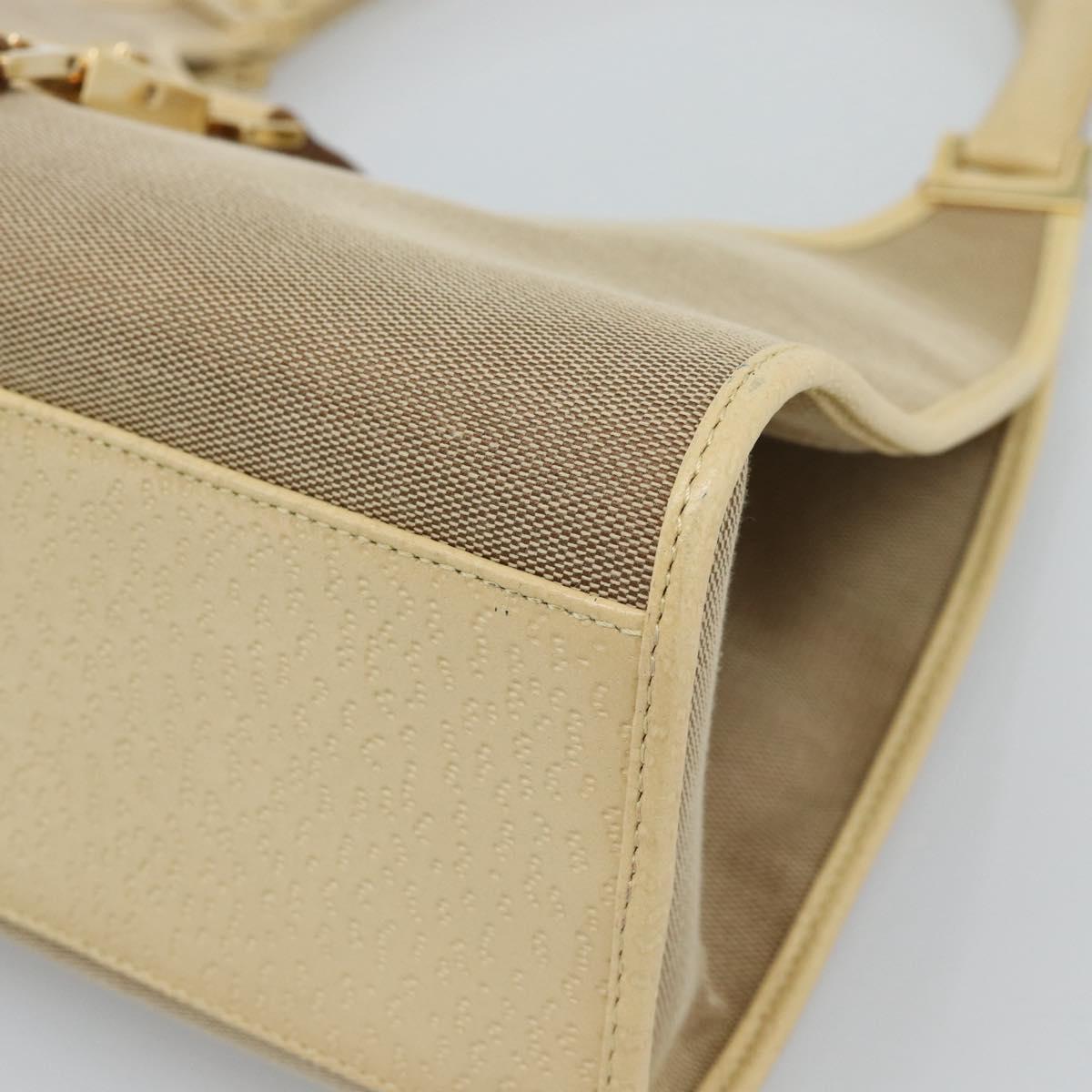 GUCCI Shoulder Bag Canvas Leather Beige Gold 002 1067 Auth 188585A