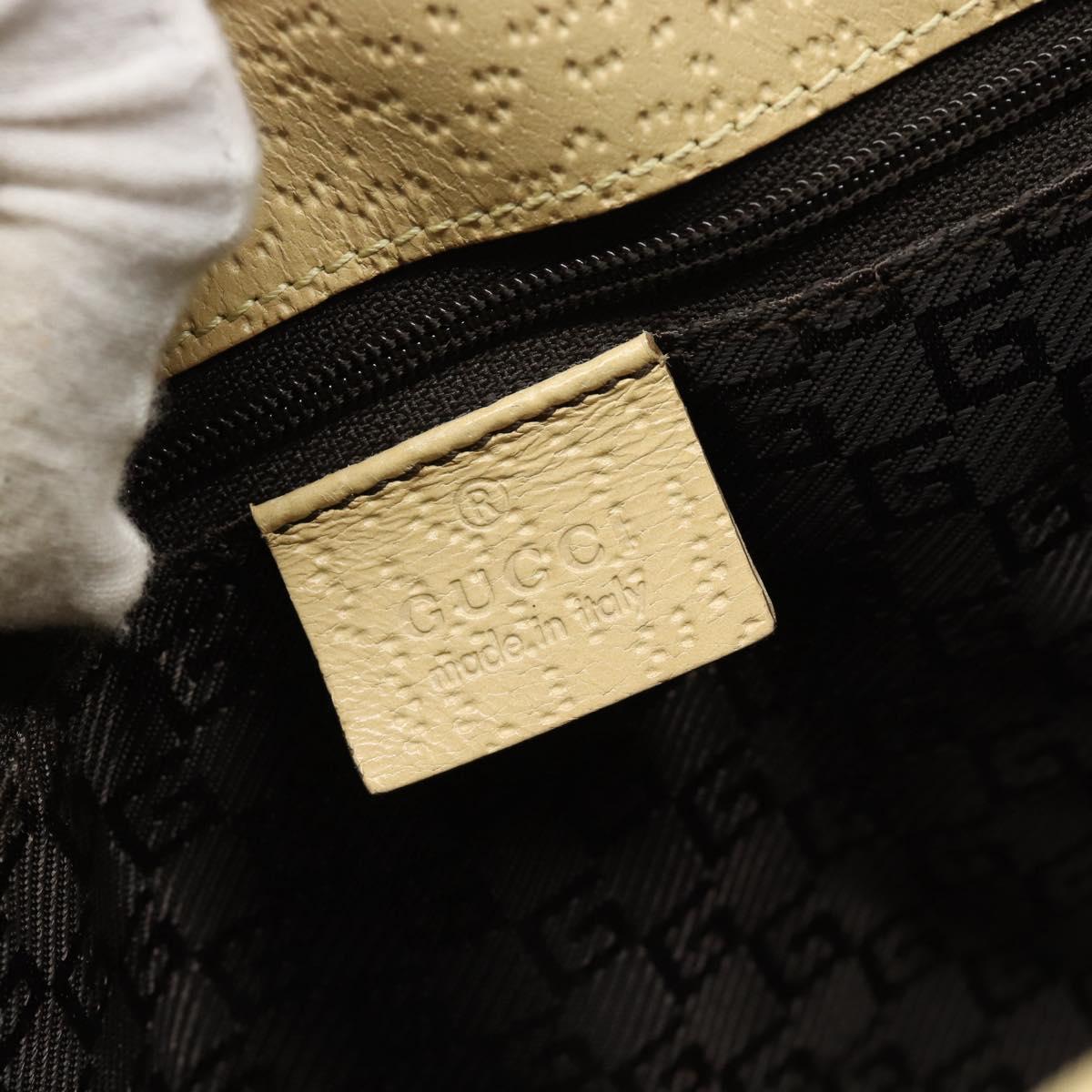 GUCCI Shoulder Bag Canvas Leather Beige Gold 002 1067 Auth 188585A