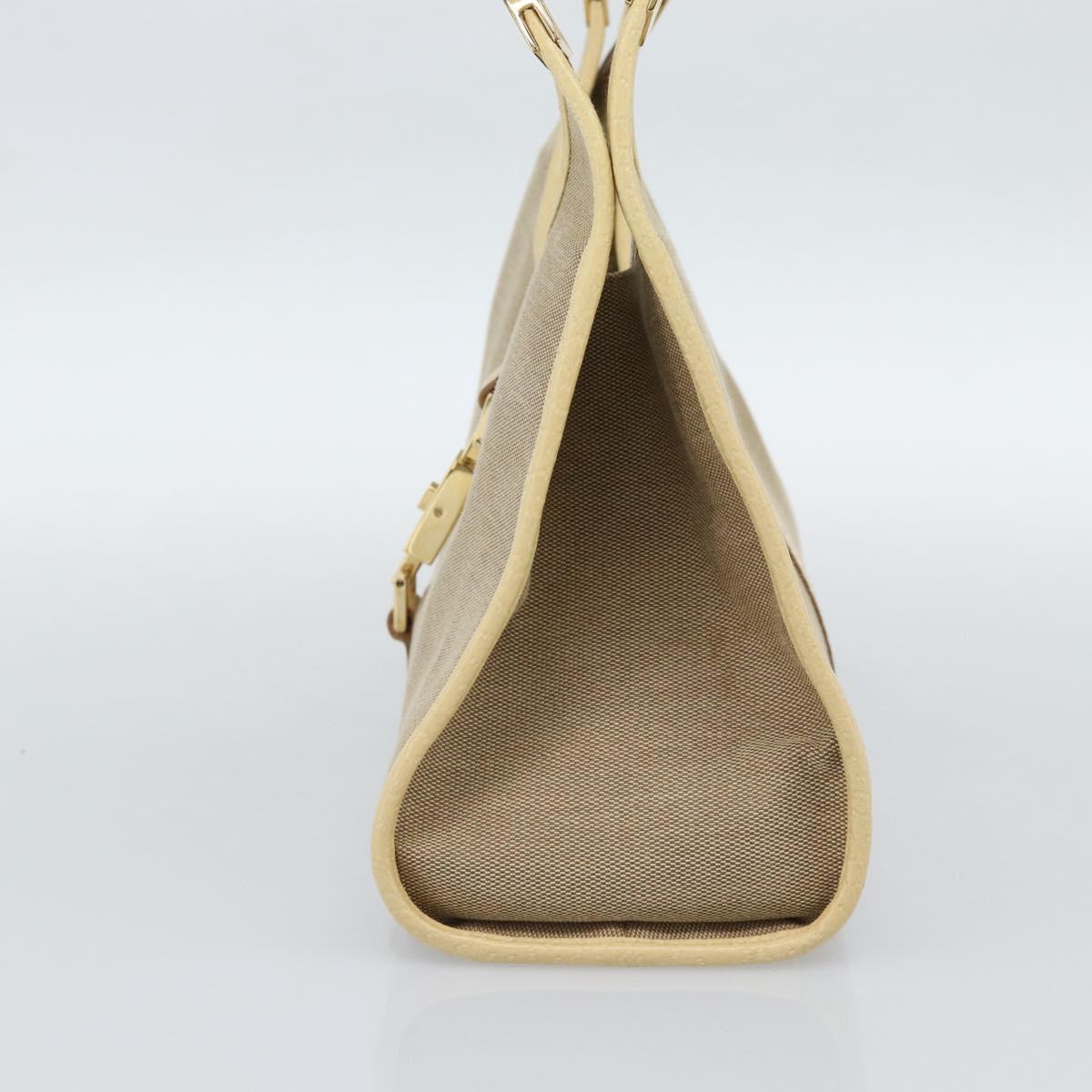 GUCCI Shoulder Bag Canvas Leather Beige Gold 002 1067 Auth 188585A