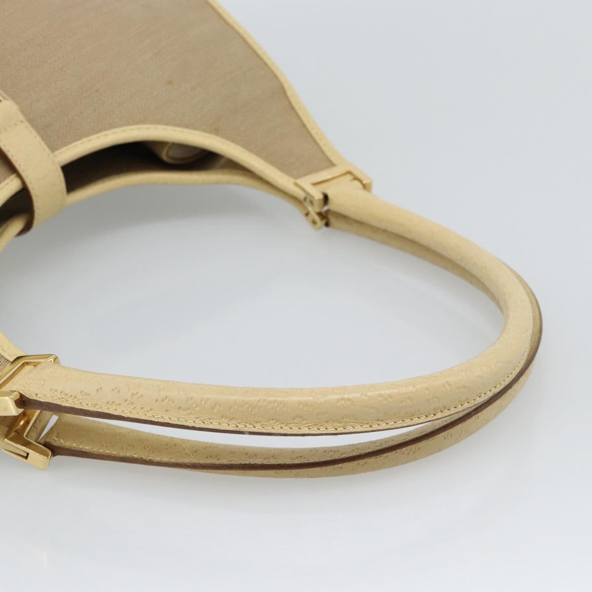 GUCCI Shoulder Bag Canvas Leather Beige Gold 002 1067 Auth 188585A