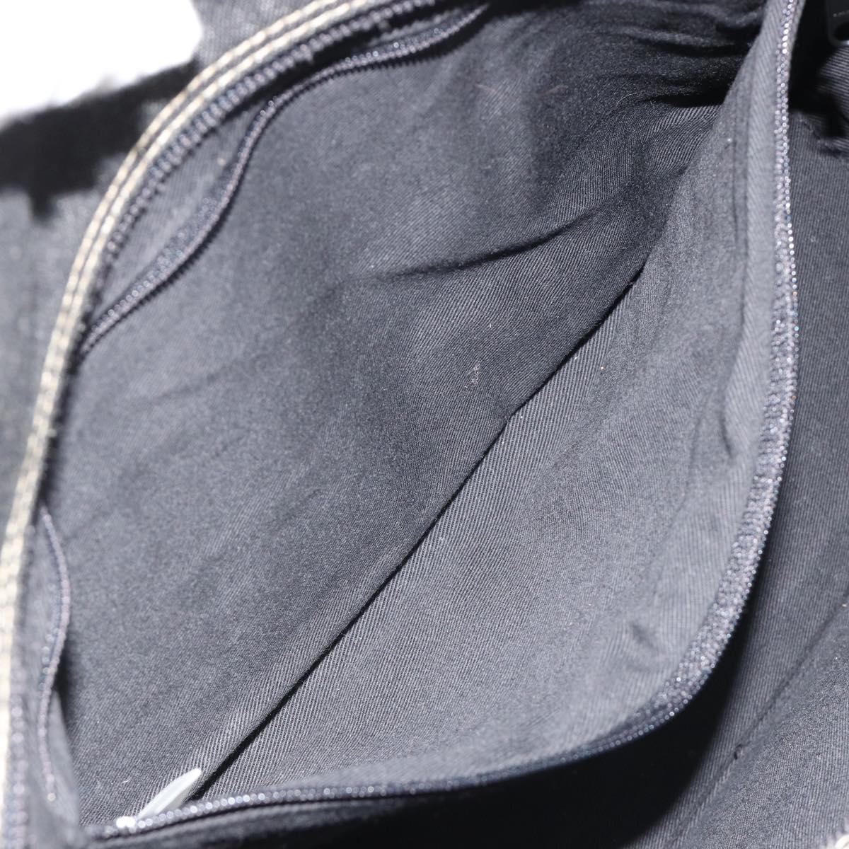 BURBERRY Hand Bag Denim Black Silver Auth 188591A