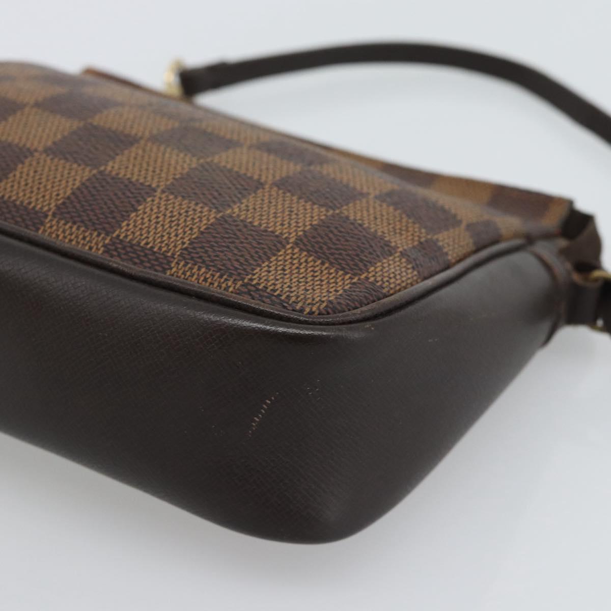 LOUIS VUITTON Damier Ebene Trousse Make Up Pouch N51982 LV Auth 188595A