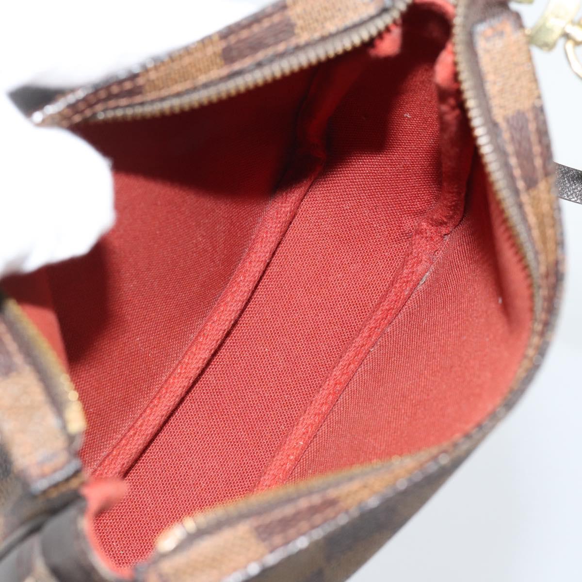 LOUIS VUITTON Damier Ebene Trousse Make Up Pouch N51982 LV Auth 188595A
