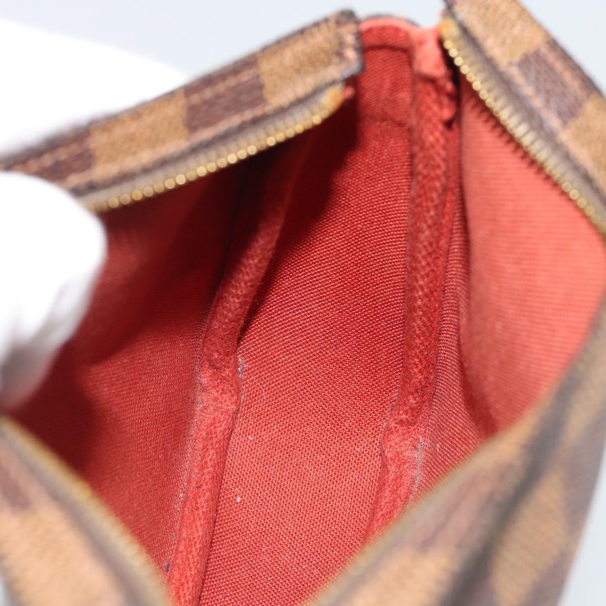 LOUIS VUITTON Damier Ebene Trousse Make Up Pouch N51982 LV Auth 188595A