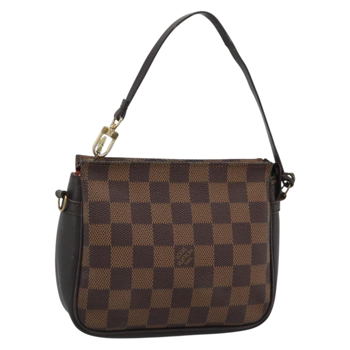 LOUIS VUITTON Damier Ebene Trousse Make Up Pouch N51982 LV Auth 188595A