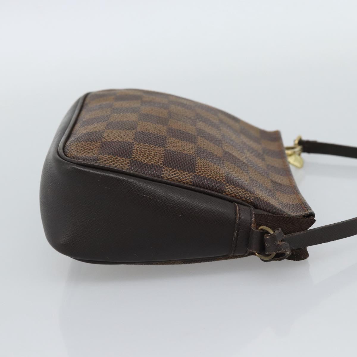 LOUIS VUITTON Damier Ebene Trousse Make Up Pouch N51982 LV Auth 188595A