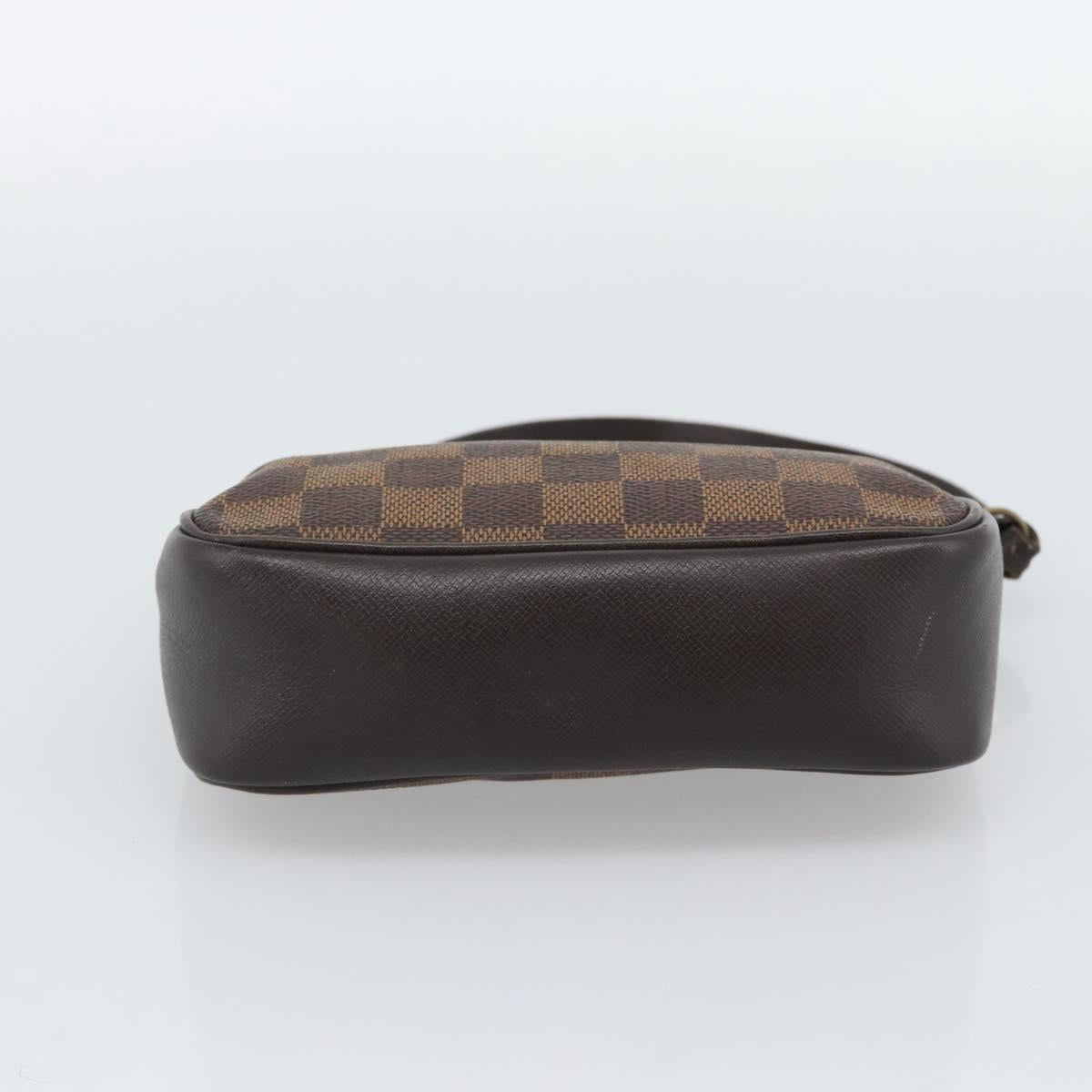 LOUIS VUITTON Damier Ebene Trousse Make Up Pouch N51982 LV Auth 188595A
