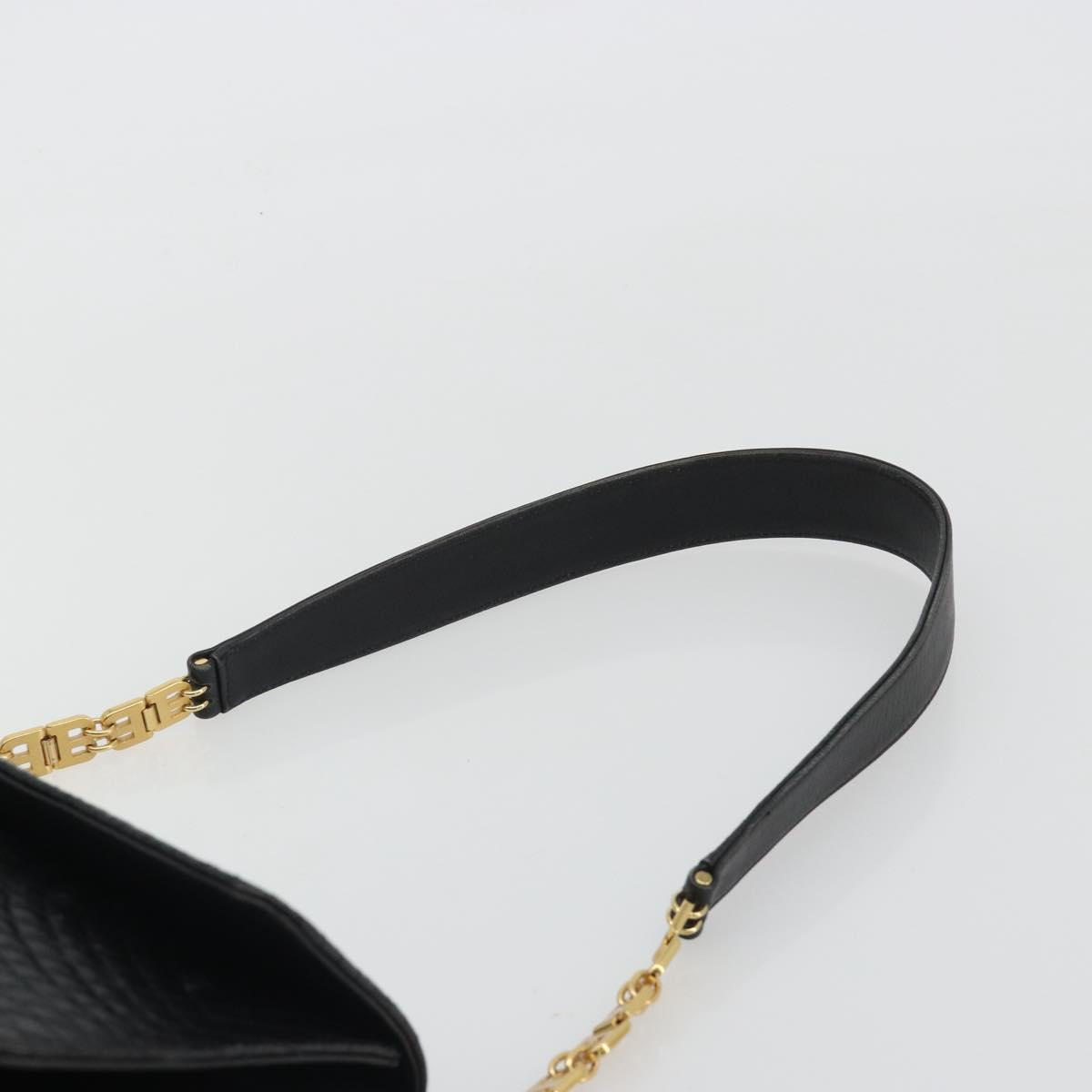 BALLY Shoulder Bag Leather Black Gold Auth 188596A