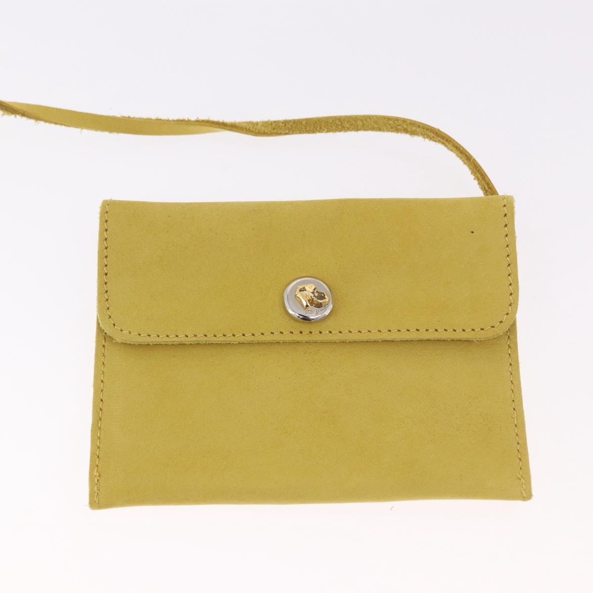Salvatore Ferragamo Purse Hand Bag Suede Yellow Auth 188597