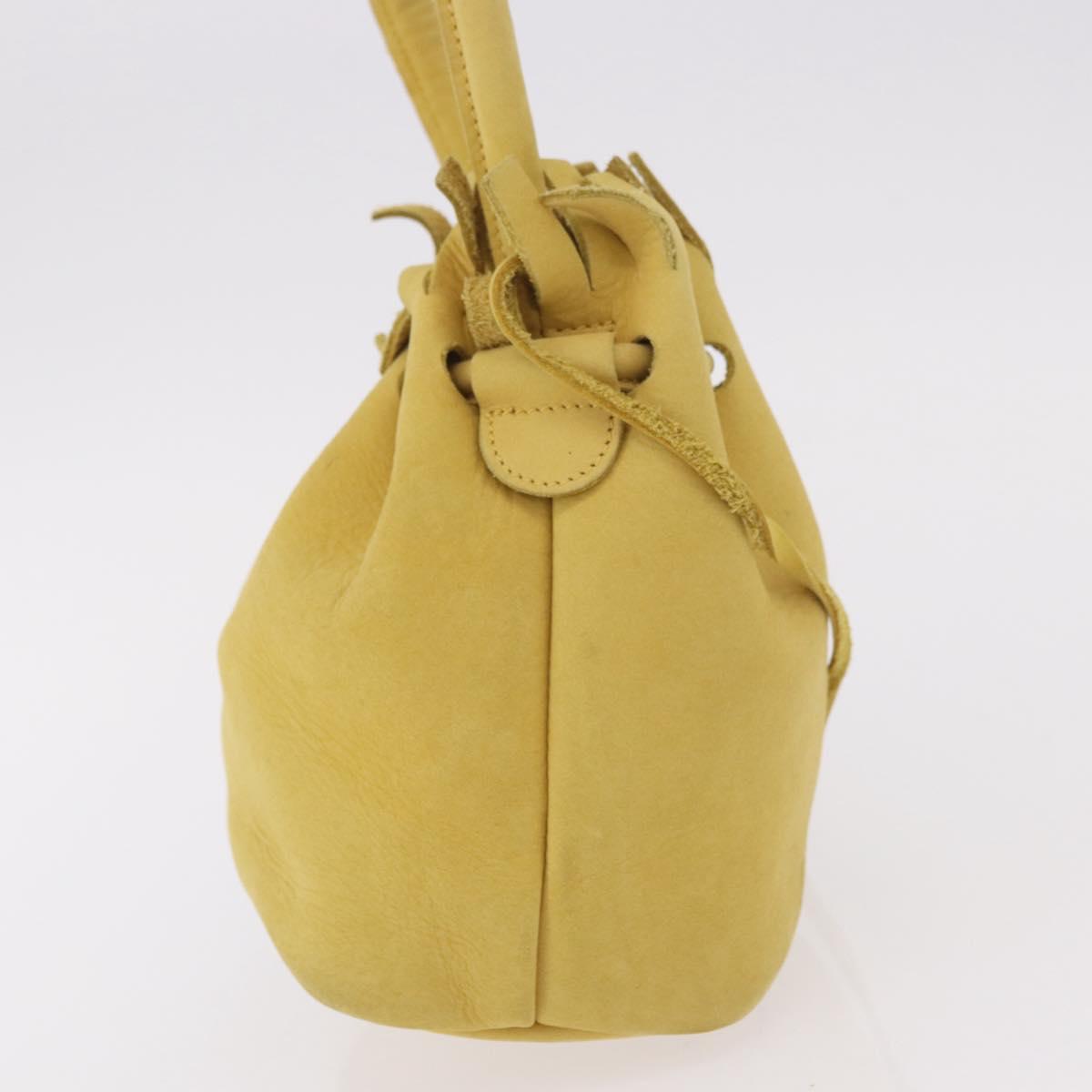 Salvatore Ferragamo Purse Hand Bag Suede Yellow Auth 188597