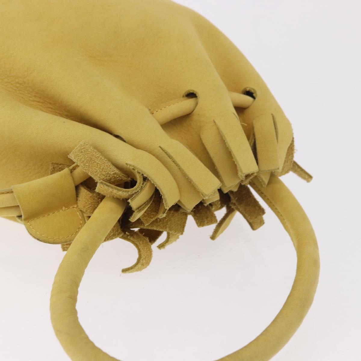 Salvatore Ferragamo Purse Hand Bag Suede Yellow Auth 188597