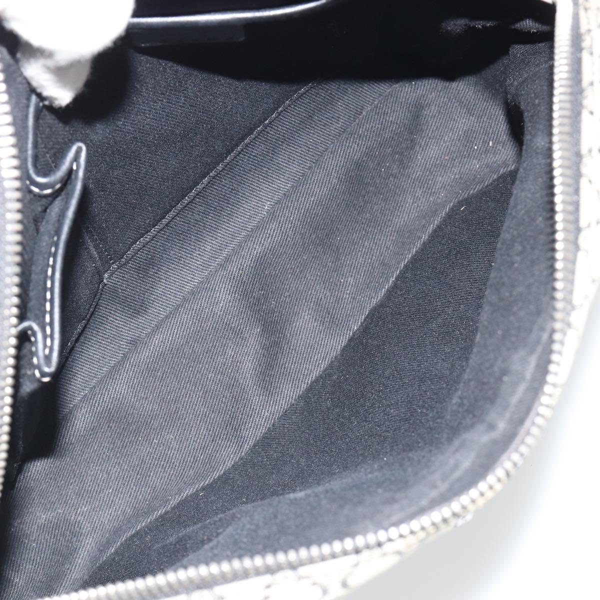 CELINE Macadam Canvas Shoulder Bag Navy Silver Auth 188605A