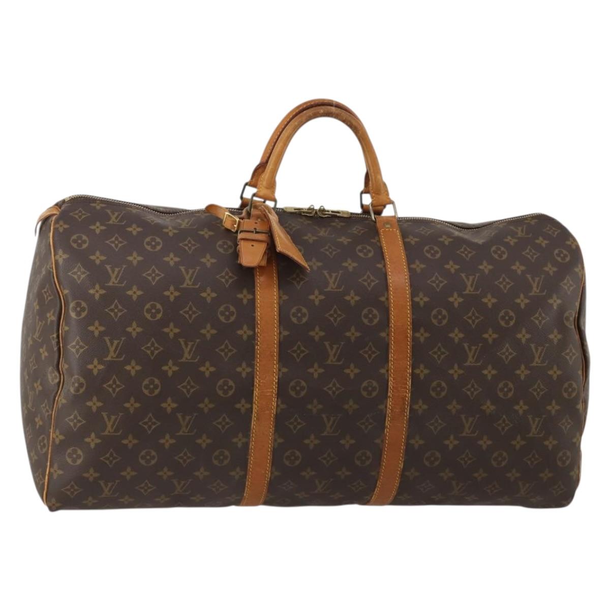 LOUIS VUITTON Monogram Keepall 60 Boston Bag M41422 LV Auth 188608