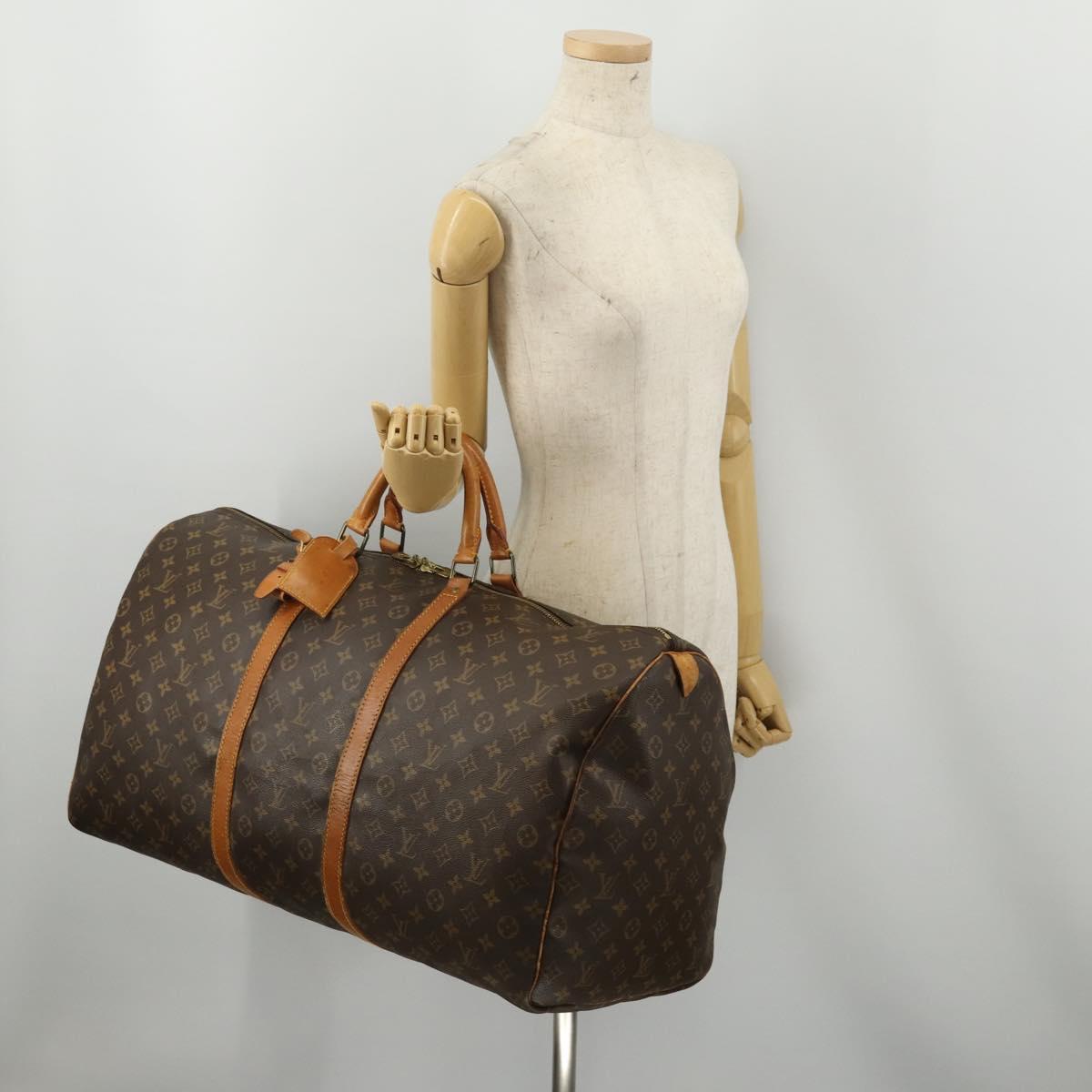 LOUIS VUITTON Monogram Keepall 60 Boston Bag M41422 LV Auth 188608