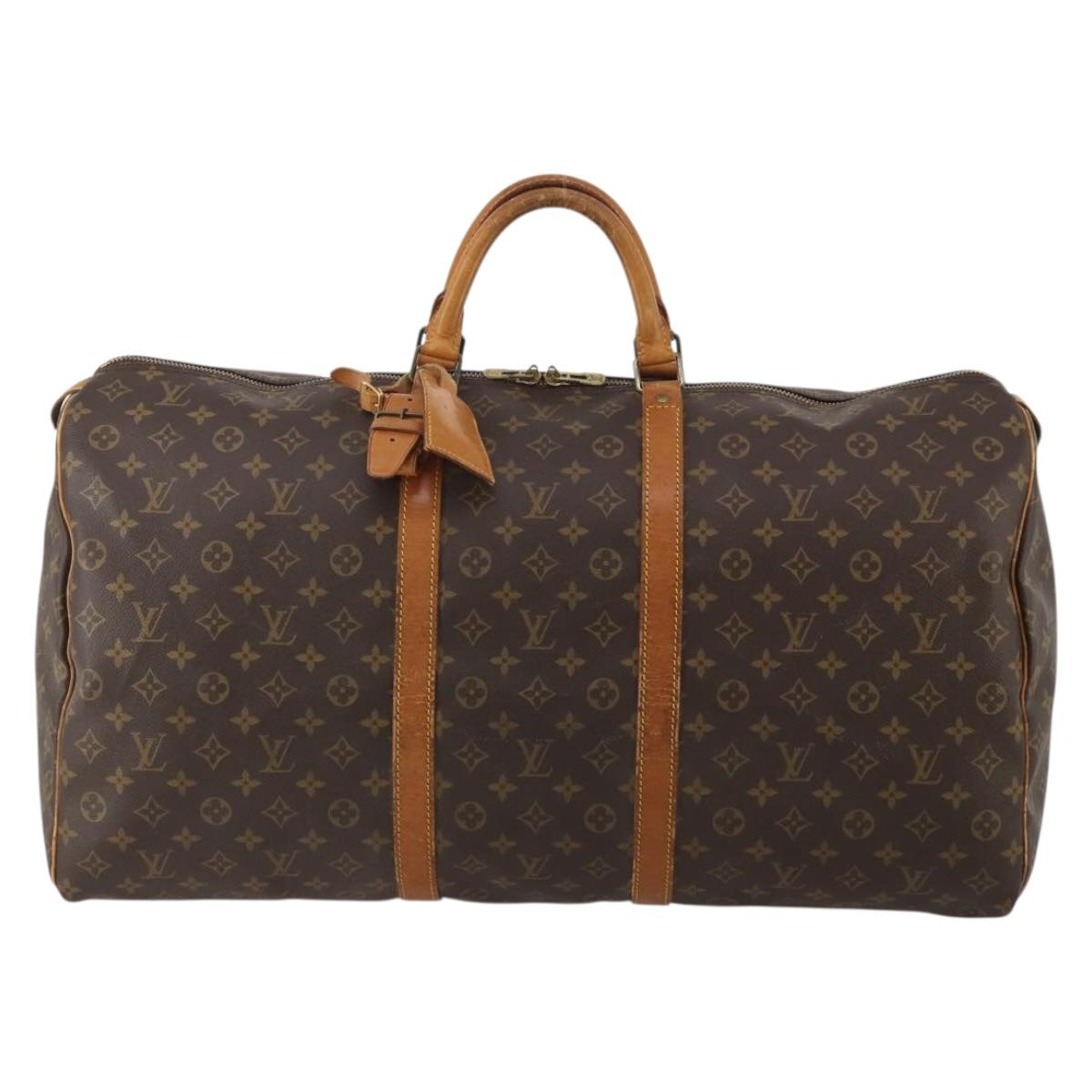 LOUIS VUITTON Monogram Keepall 60 Boston Bag M41422 LV Auth 188608