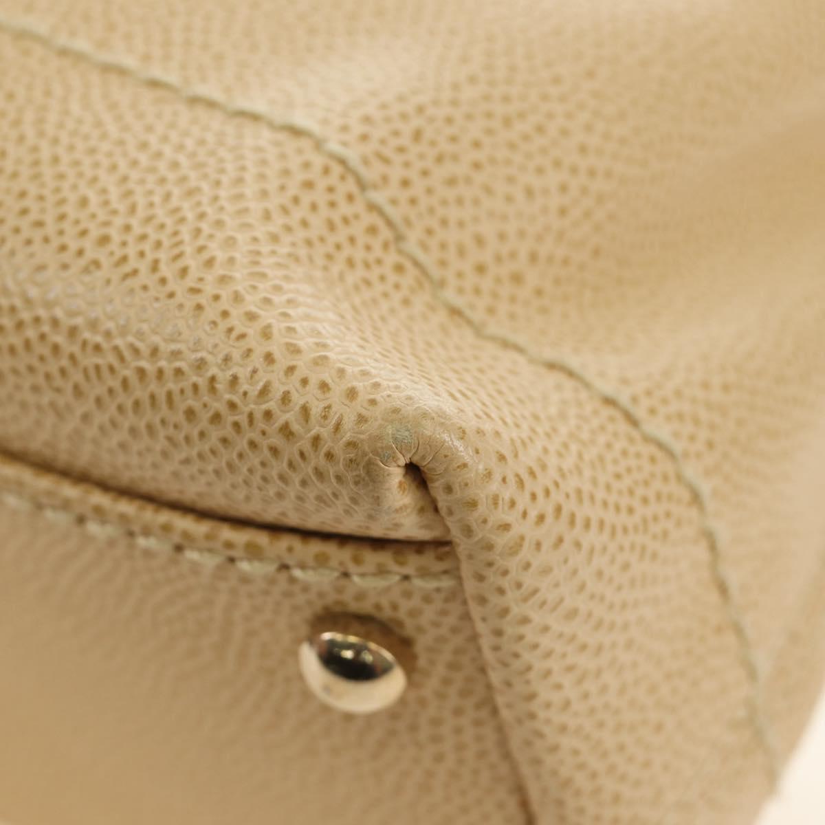 CHANEL Shoulder Bag Caviar Skin Beige Gold CC Auth 188609SAV