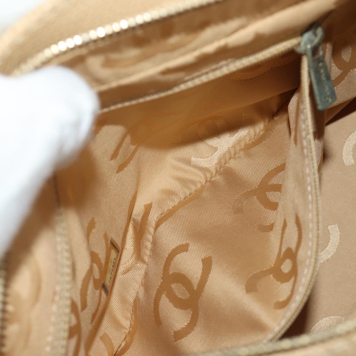 CHANEL Shoulder Bag Caviar Skin Beige Gold CC Auth 188609SAV