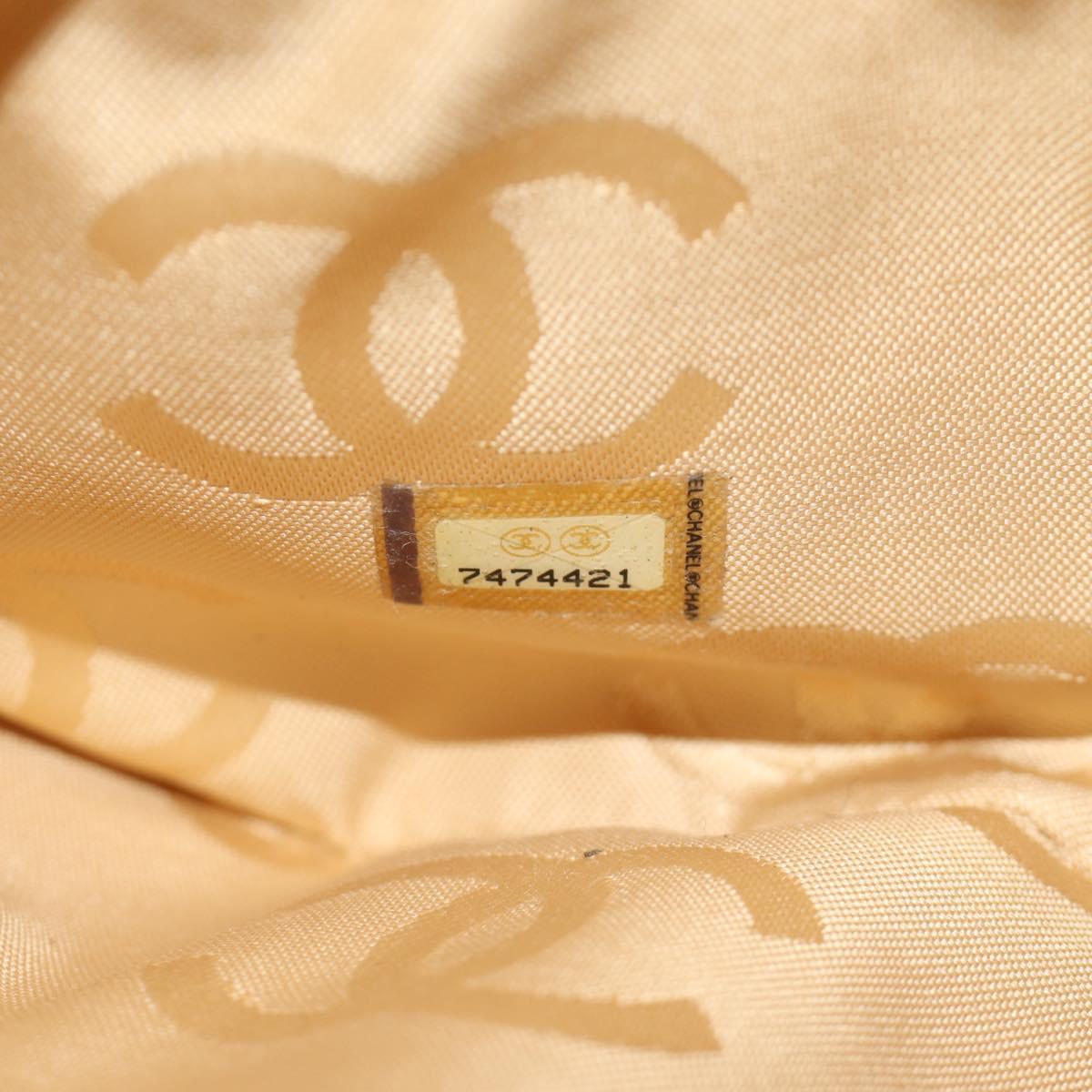 CHANEL Shoulder Bag Caviar Skin Beige Gold CC Auth 188609SAV
