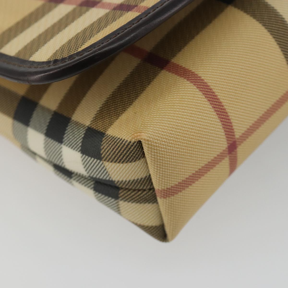 BURBERRY Nova Check Shoulder Bag PVC Beige Auth 188612A
