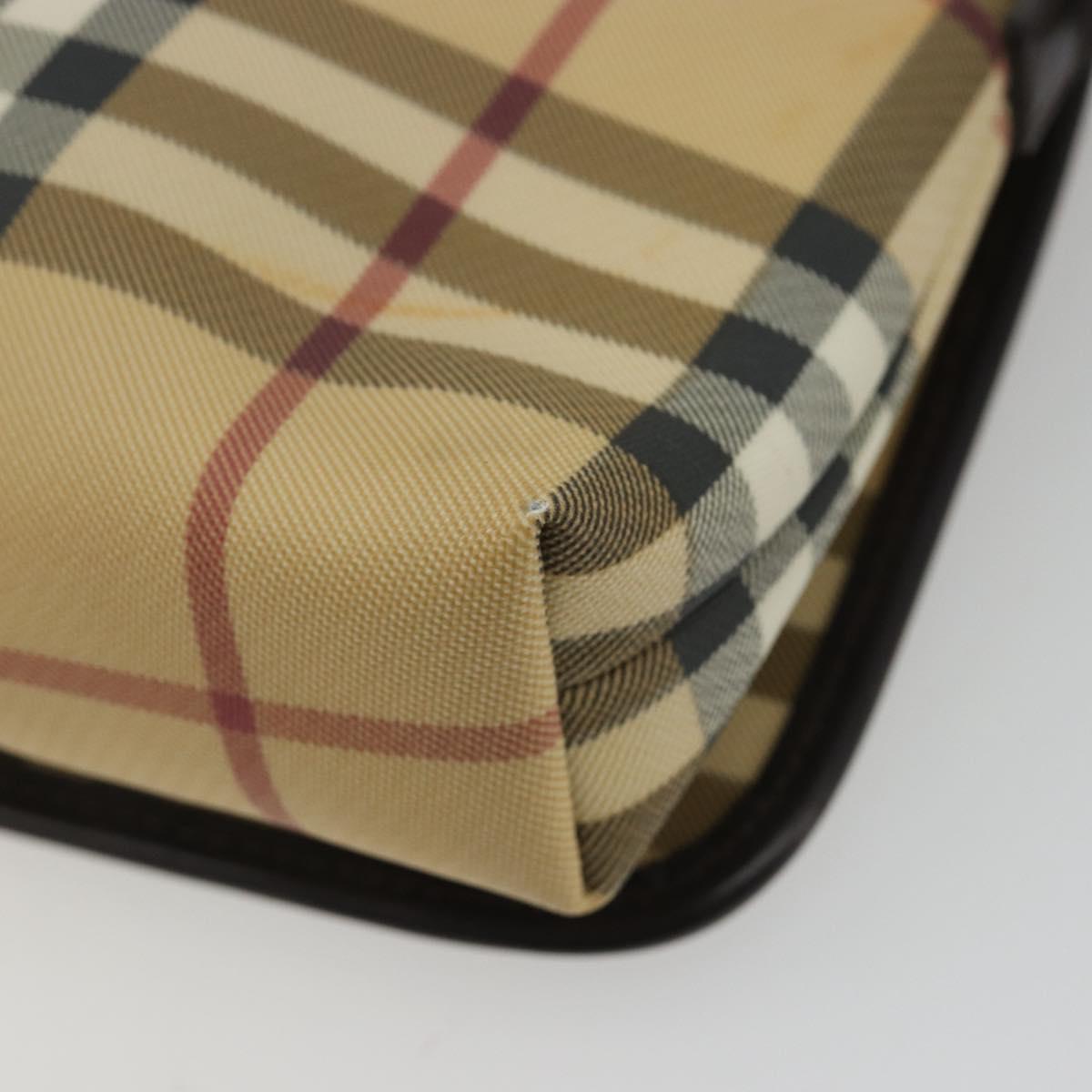 BURBERRY Nova Check Shoulder Bag PVC Beige Auth 188612A