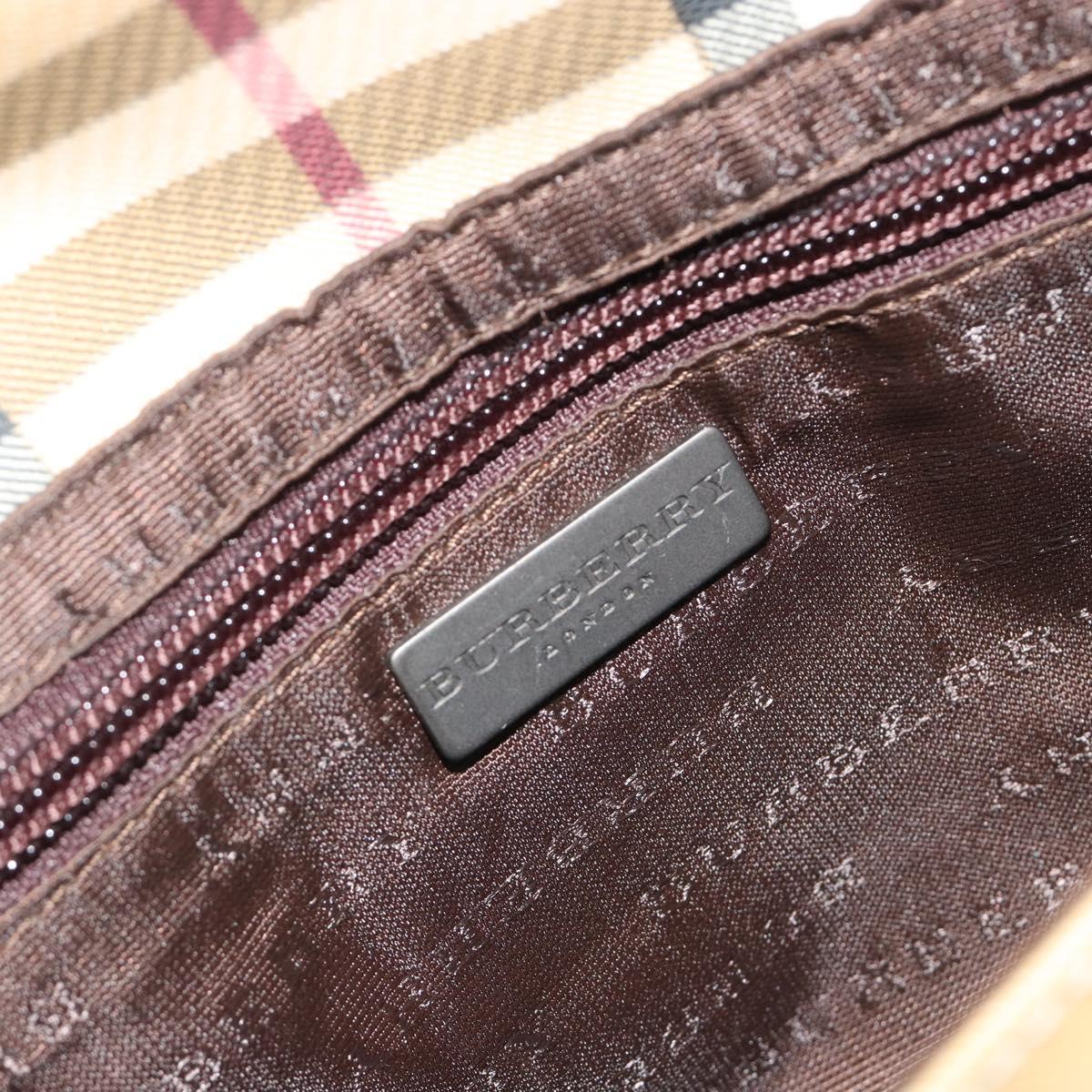 BURBERRY Nova Check Shoulder Bag PVC Beige Auth 188612A