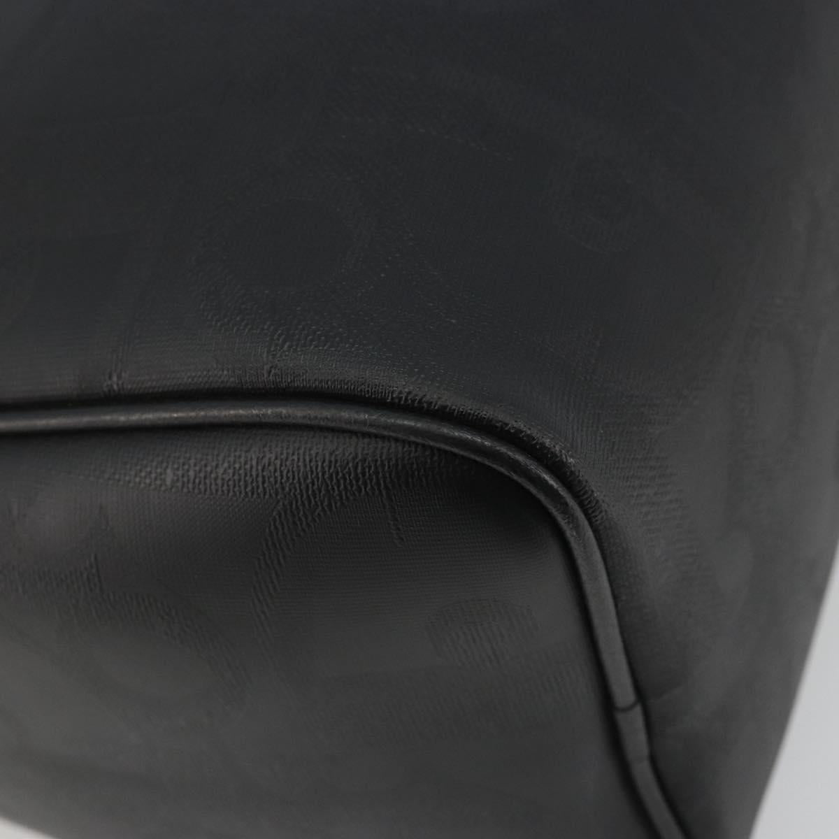 Christian Dior Trotter Canvas Hand Bag PVC Navy Gold Auth 188617