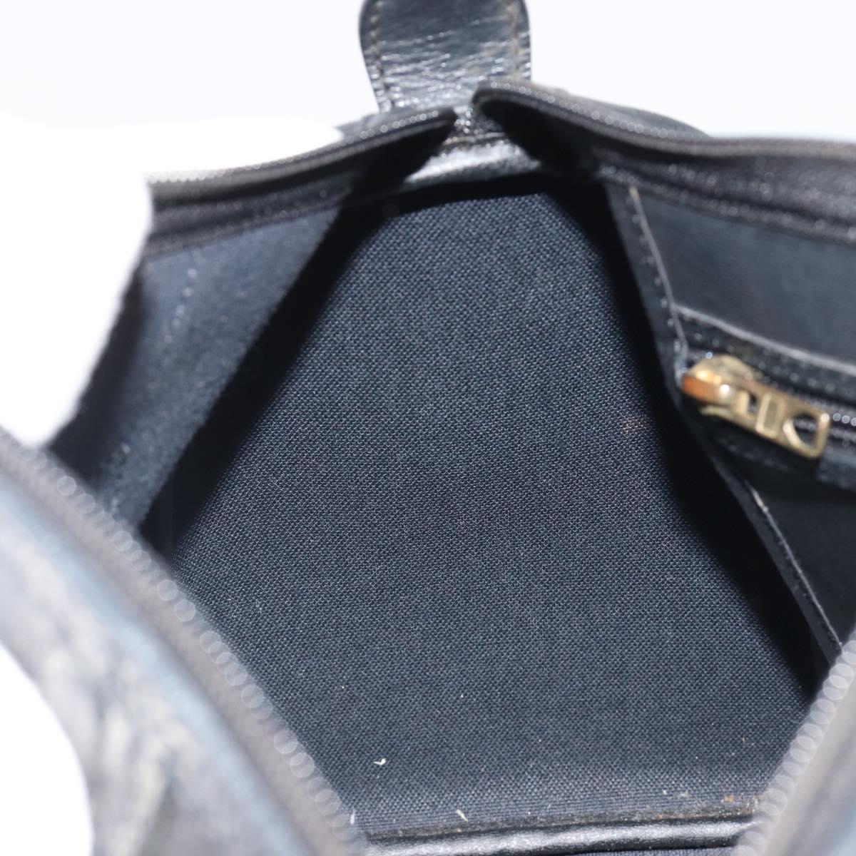 Christian Dior Trotter Canvas Hand Bag PVC Navy Gold Auth 188617
