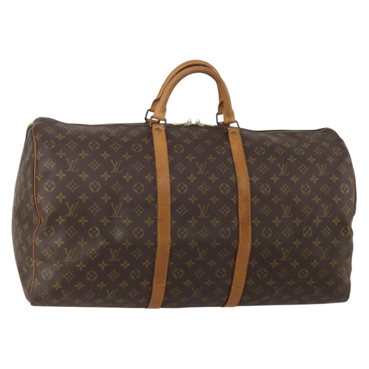 LOUIS VUITTON Monogram Keepall 60 Boston Bag M41422 LV Auth 188618