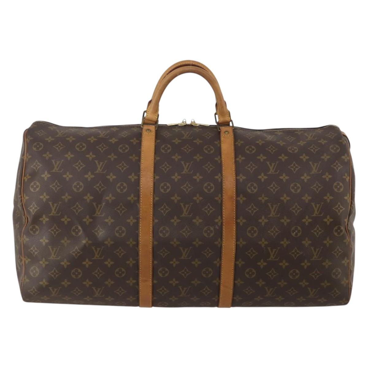 LOUIS VUITTON Monogram Keepall 60 Boston Bag M41422 LV Auth 188618