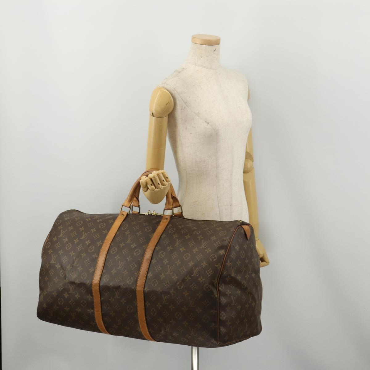 LOUIS VUITTON Monogram Keepall 60 Boston Bag M41422 LV Auth 188618