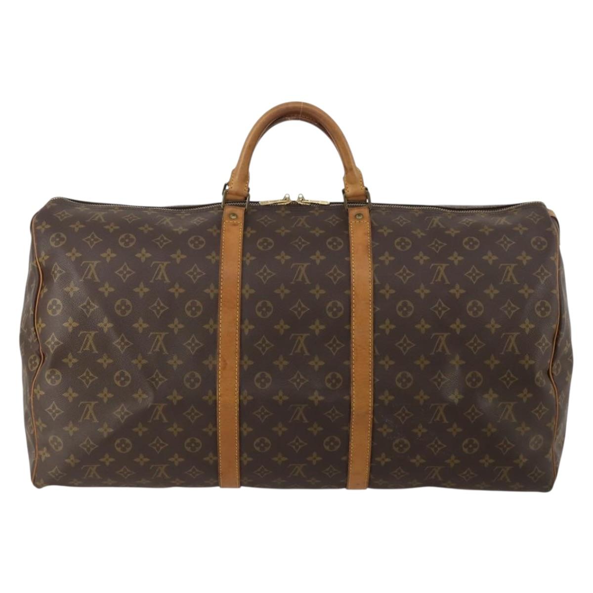 LOUIS VUITTON Monogram Keepall 60 Boston Bag M41422 LV Auth 188618