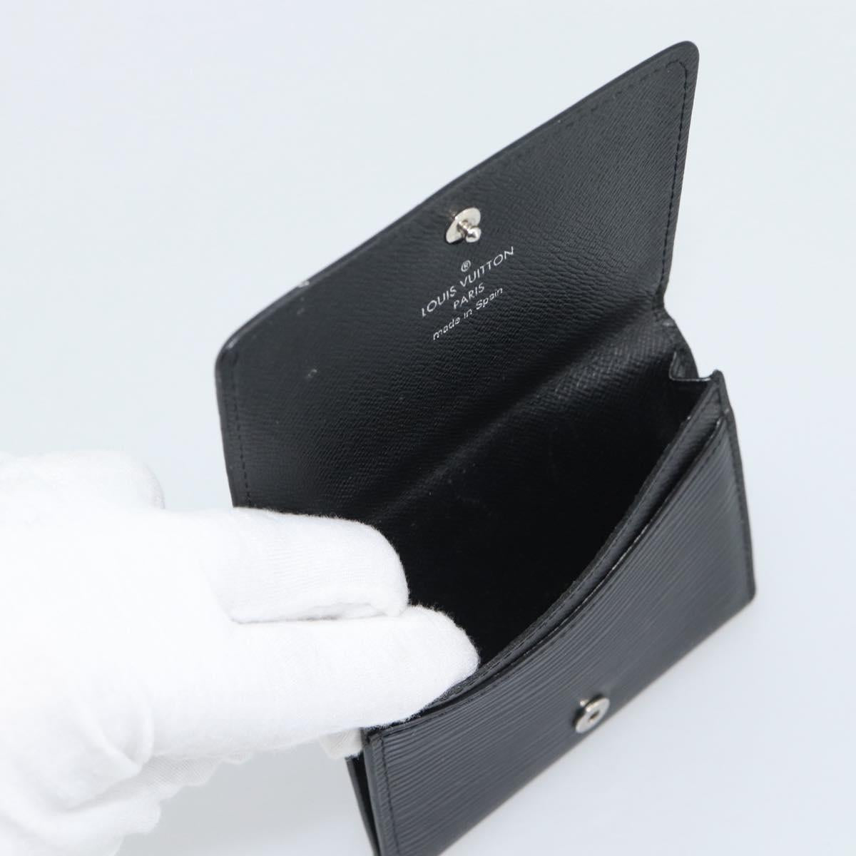 LOUIS VUITTON Epi Anvelop Cult De Vuitto Card Case Black M56169 LV Auth 188628