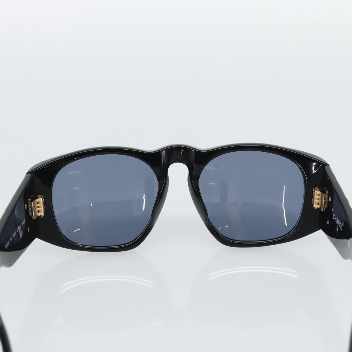 CHANEL COCO Mark Sunglasses plastic Black CC Auth 188635M
