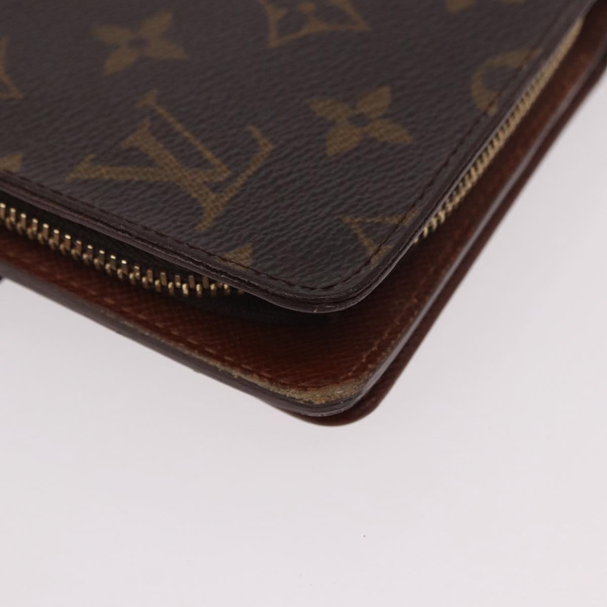 LOUIS VUITTON Monogram Porto Papie Zip Wallet M61207 LV Auth 188656A